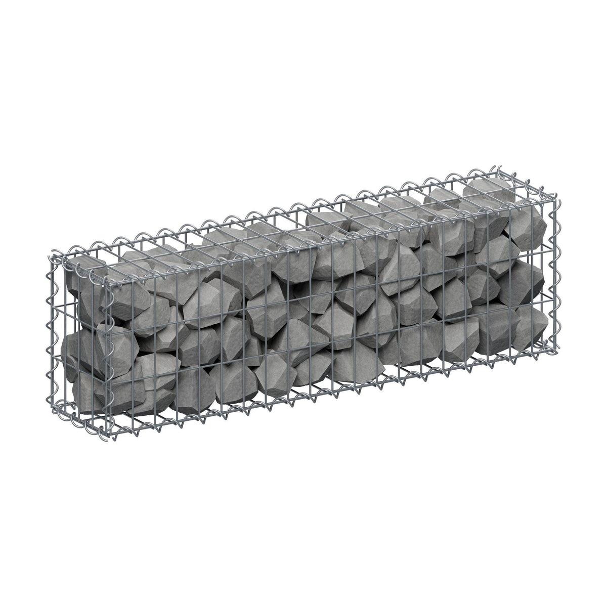 Gabbione 100 cm x 30 cm x 20 cm (L x H x P), maglia 5 cm x 10 cm, spirale