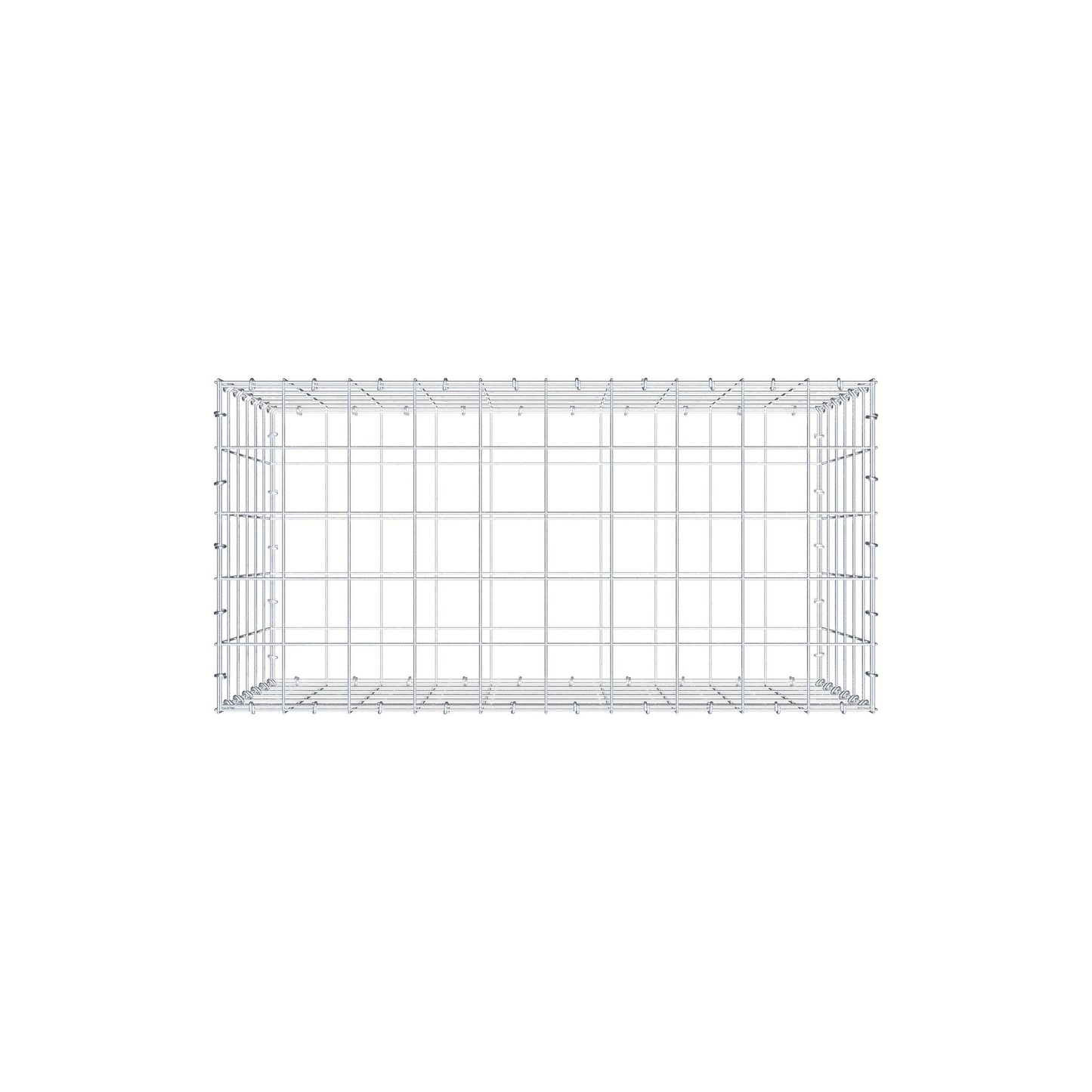 Gabião 100 cm x 60 cm x 50 cm (C x A x P), malhagem 10 cm x 10 cm, anel C