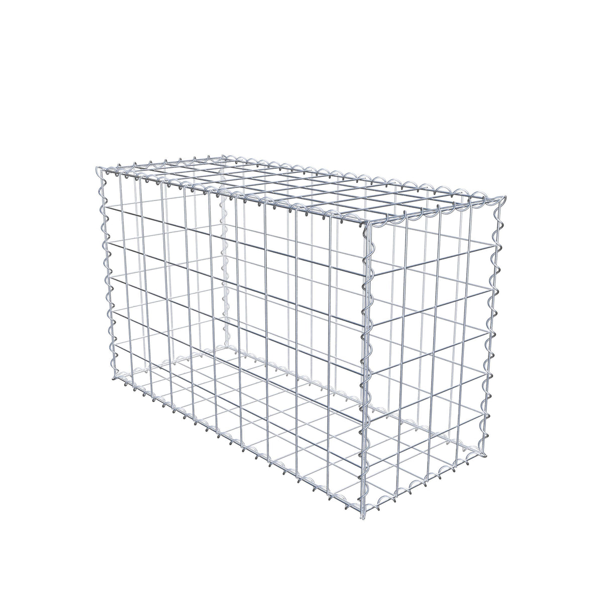 Gabião 100 cm x 60 cm x 40 cm (C x A x P), malhagem 10 cm x 10 cm, espiral