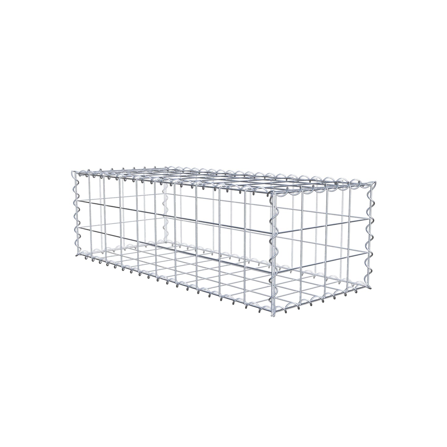 Gabião 100 cm x 30 cm x 40 cm (C x A x P), malhagem 10 cm x 10 cm, espiral
