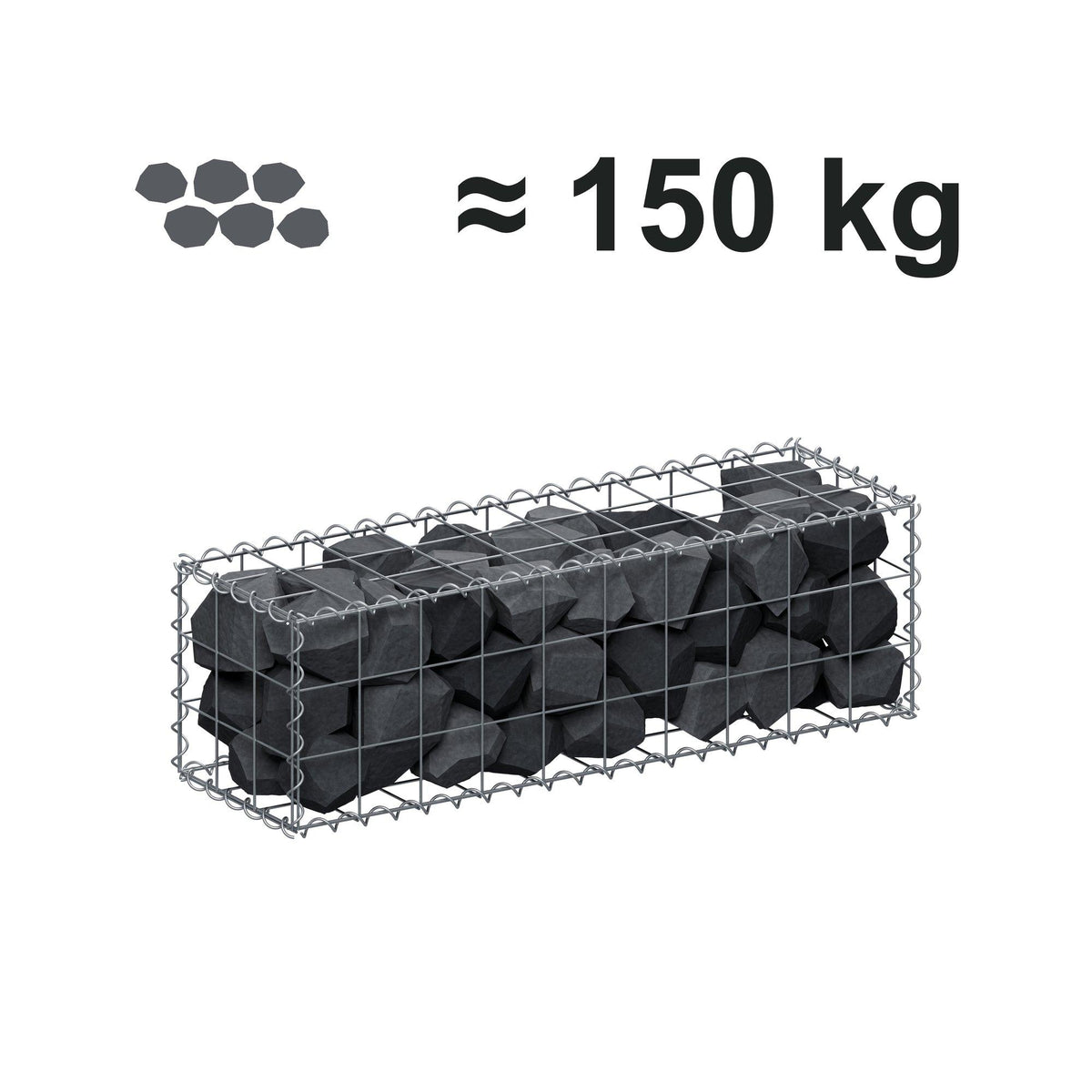 Gabião 100 cm x 30 cm x 30 cm (C x A x P), malhagem 10 cm x 10 cm, espiral