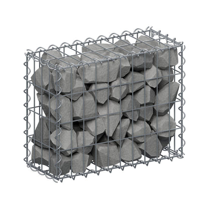 Gabião 50 cm x 40 cm x 20 cm (C x A x P), malhagem 5 cm x 10 cm, espiral