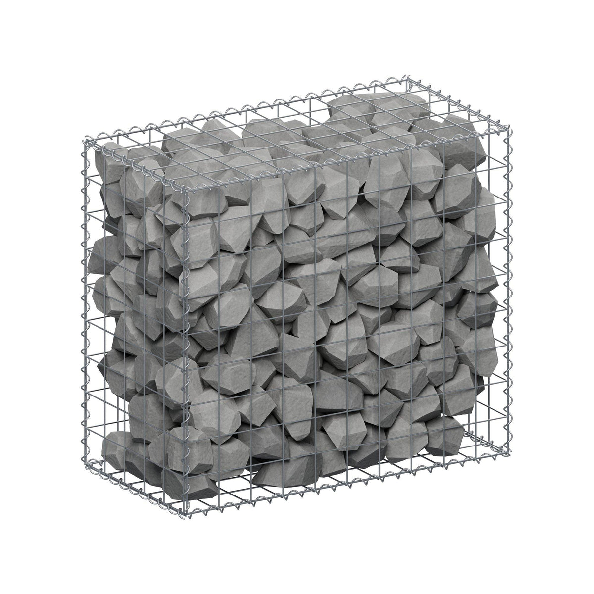 Gavión 100 cm x 90 cm x 50 cm (largo x alto x fondo), malla 10 cm x 10 cm, en espiral