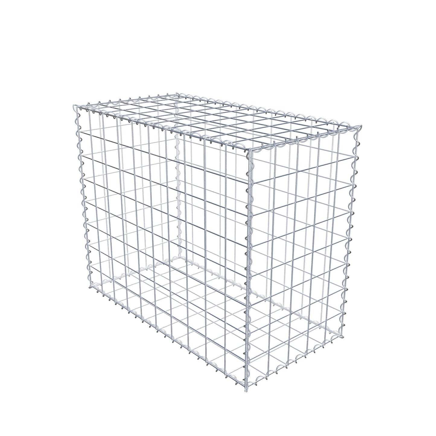 Schanskorf 100 cm x 80 cm x 50 cm (L x H x D), maaswijdte 10 cm x 10 cm, spiraalvormig