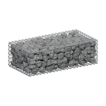 Gabbione 100 cm x 30 cm x 50 cm (L x H x P), maglia 5 cm x 5 cm, spirale