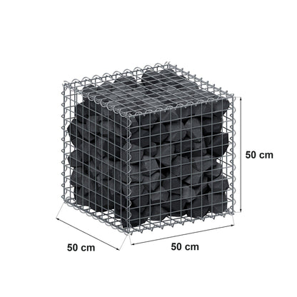 Gabion 50 cm x 50 cm x 50 cm (L x H x D), mesh size 5 cm x 5 cm, spiral