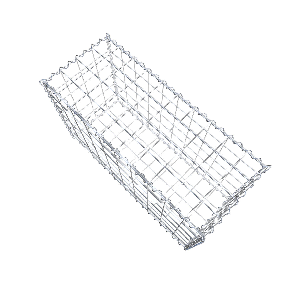 Gabião 100 cm x 60 cm x 40 cm (C x A x P), malhagem 10 cm x 10 cm, espiral