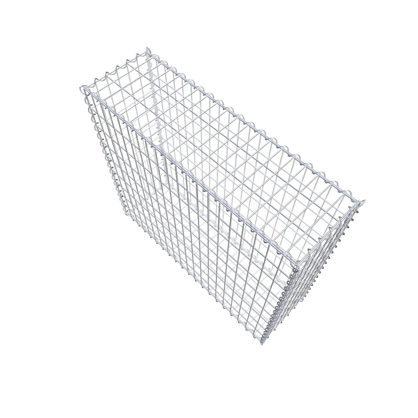 Gabião 100 cm x 90 cm x 30 cm (C x A x P), malhagem 5 cm x 10 cm, espiral