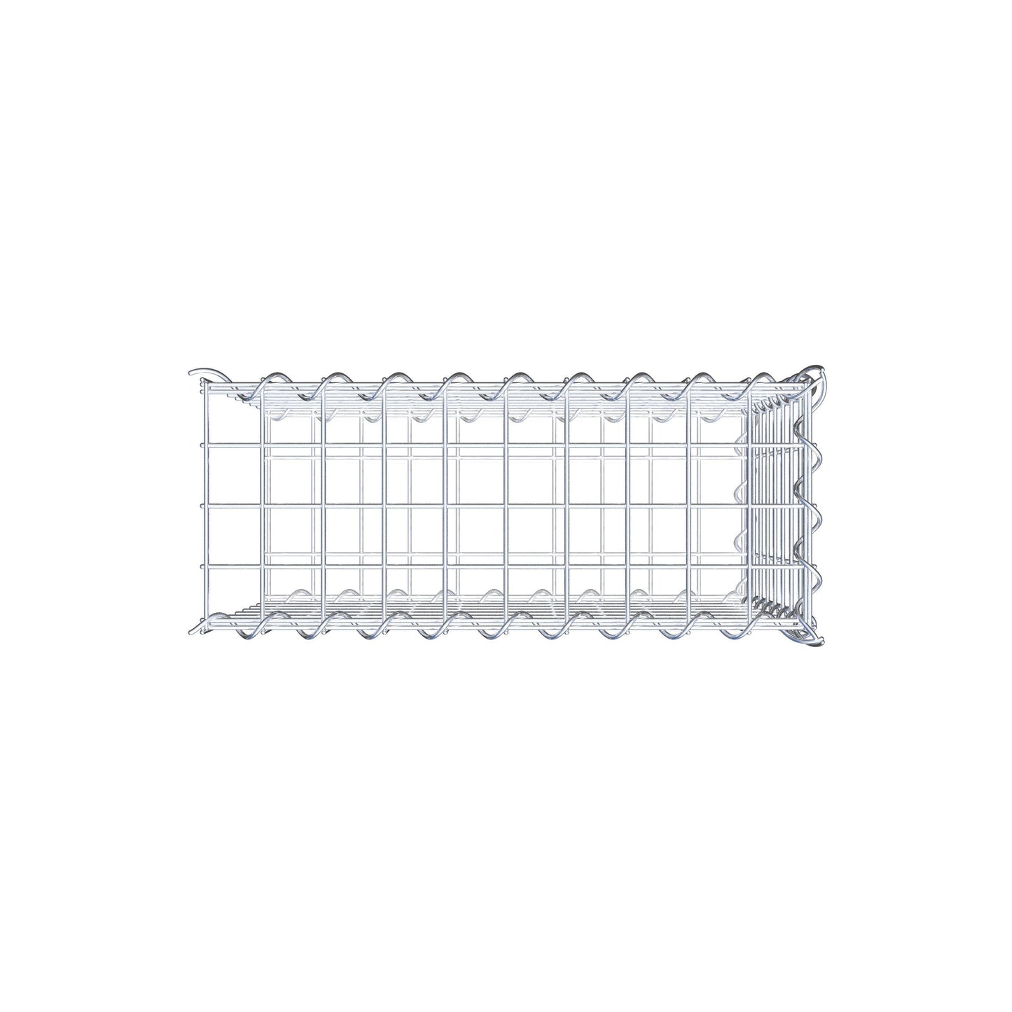 Gabião tipo 2 50 cm x 40 cm x 20 cm (C x A x P), malhagem 5 cm x 5 cm, espiral