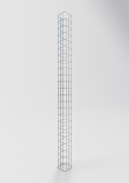 Coluna de gabião quadrada 17 cm x 17 cm, 230 cm de altura, PM 5 cm x 10 cm