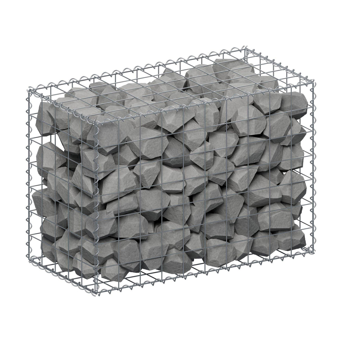 Gabião 100 cm x 70 cm x 50 cm (C x A x P), malhagem 10 cm x 10 cm, espiral