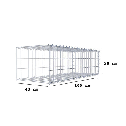 Grown-on gabion type 2 100 cm x 30 cm x 40 cm (L x H x D), mesh size 5 cm x 10 cm, spiral