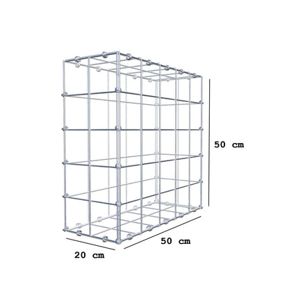 Gabbione 50 cm x 50 cm x 20 cm (L x H x P), maglia 10 x 10 cm, anello a spirale