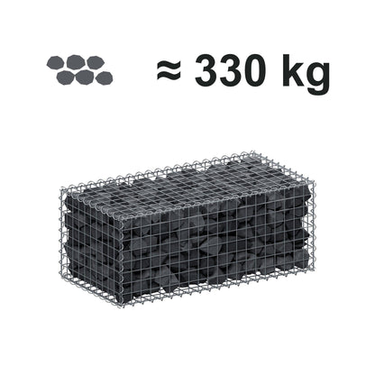 Gabione 100 cm x 40 cm x 50 cm (L x H x T), Maschenweite 5 cm x 5 cm, Spirale