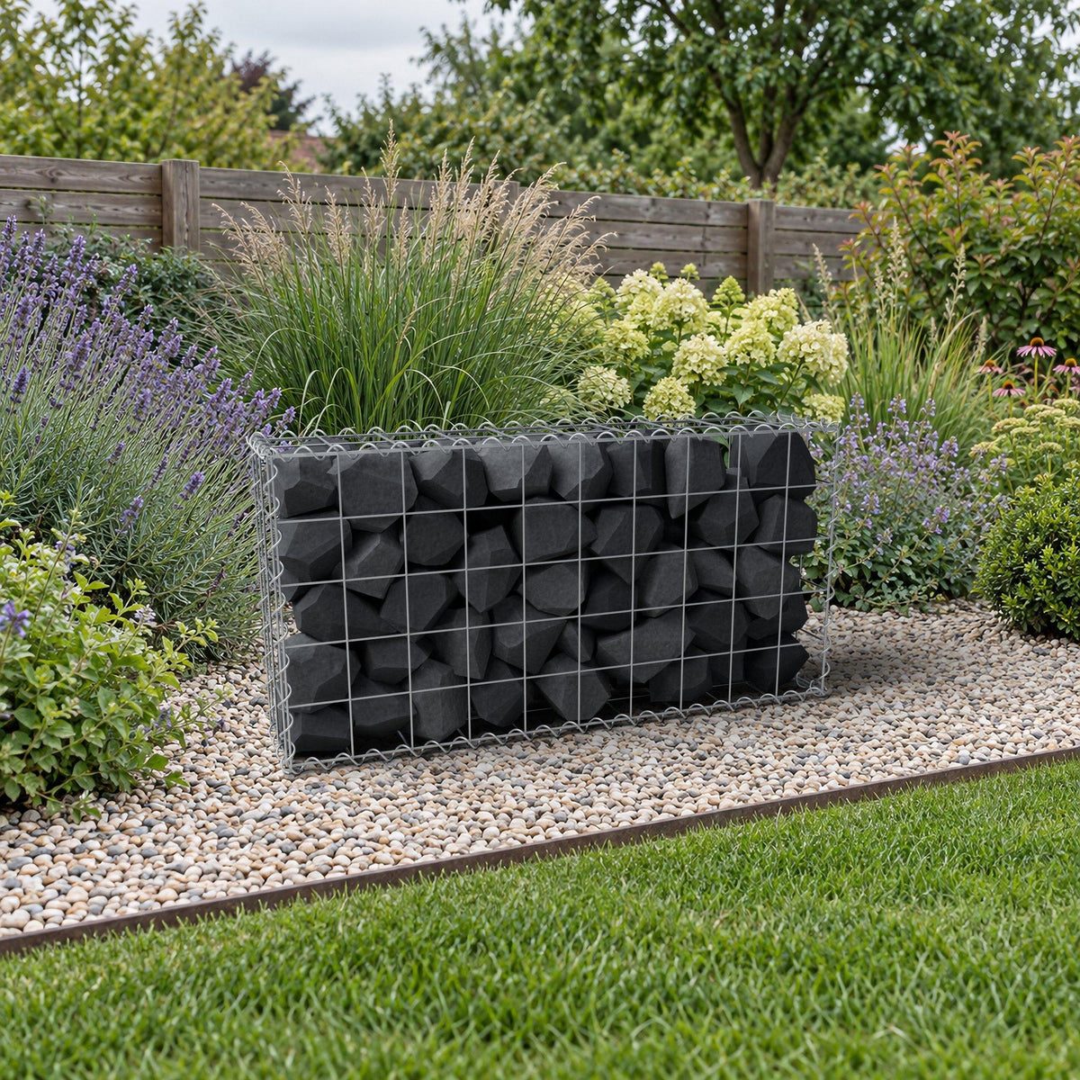 Gabion 100 cm x 50 cm x 20 cm (L x H x P), mailles 10 cm x 10 cm, spirale