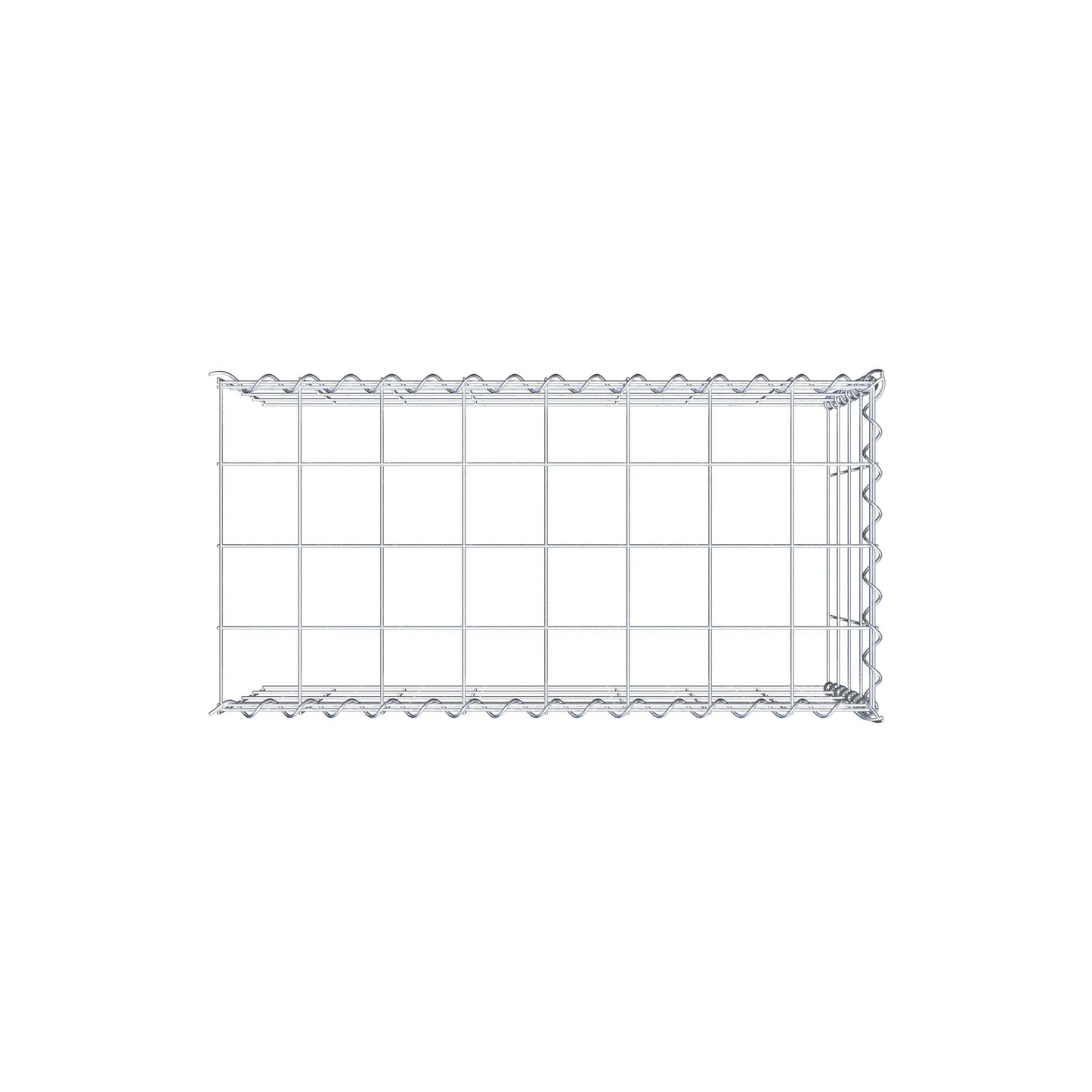 Opvokset gabion type 4 80 cm x 40 cm x 40 cm (L x H x D), maskestørrelse 10 cm x 10 cm, spiral