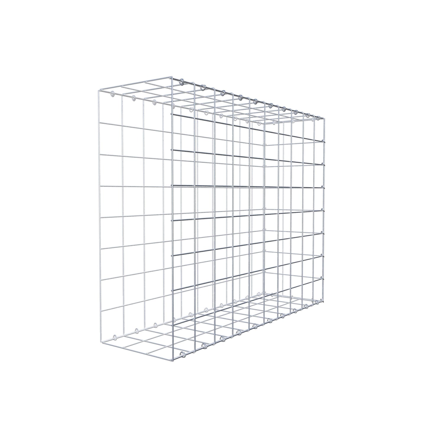 Monteret gabion type 2 100 cm x 80 cm x 30 cm (L x H x D), maskestørrelse 10 cm x 10 cm, C-ring