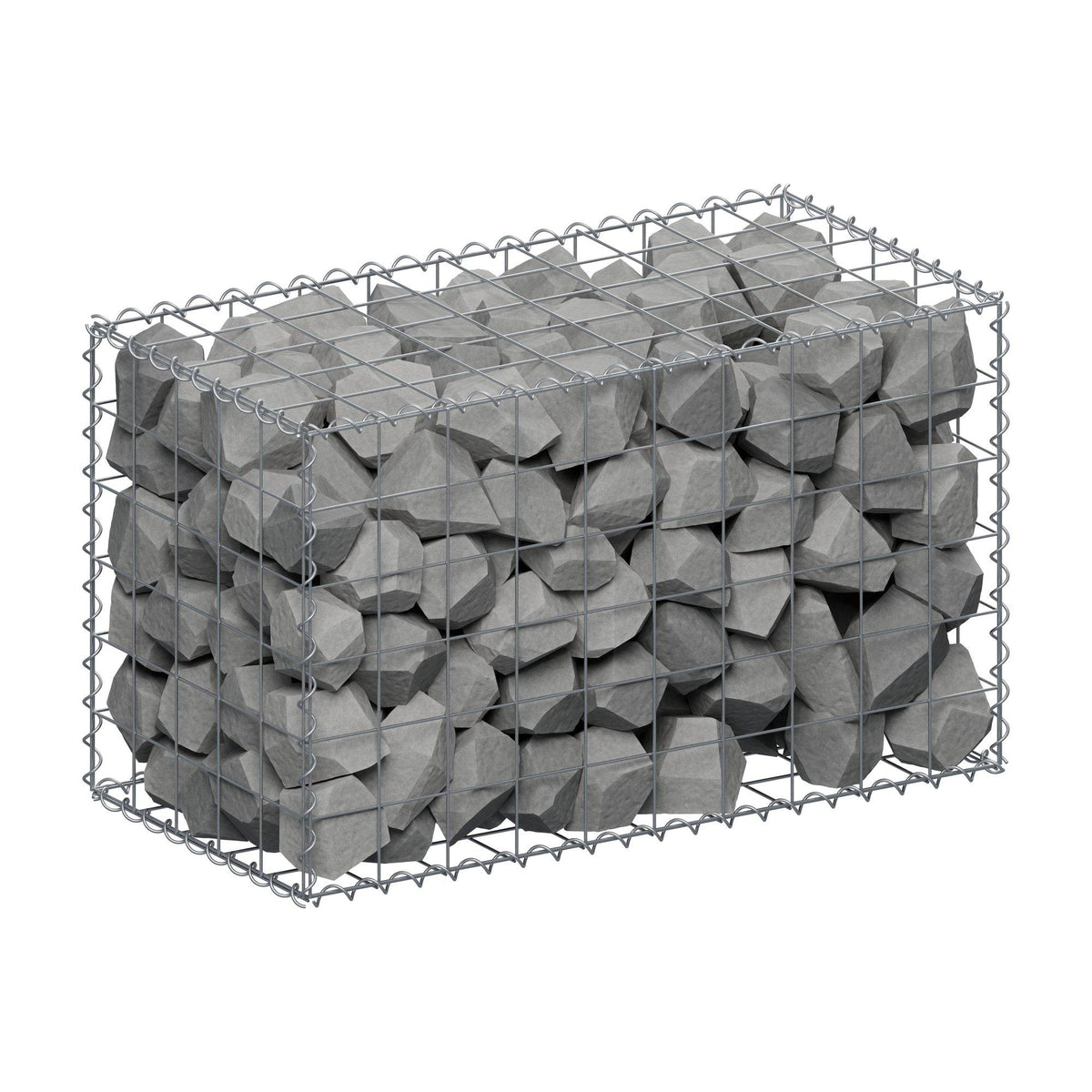 Gabion 100 cm x 60 cm x 50 cm (L x H x D), maskestørrelse 10 cm x 10 cm, spiral