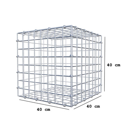 Gabião 40 cm x 40 cm x 40 cm (C x A x P), malhagem 5 x 5 cm, anel espiral