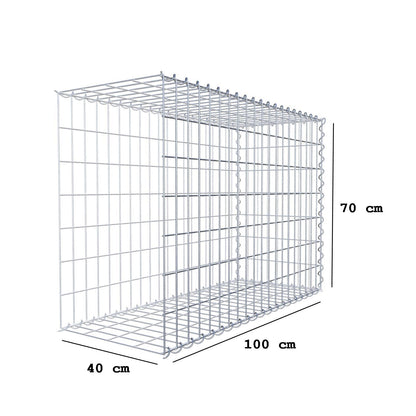 Gabião tipo 2 100 cm x 70 cm x 40 cm (C x A x P), malhagem 5 cm x 10 cm, espiral