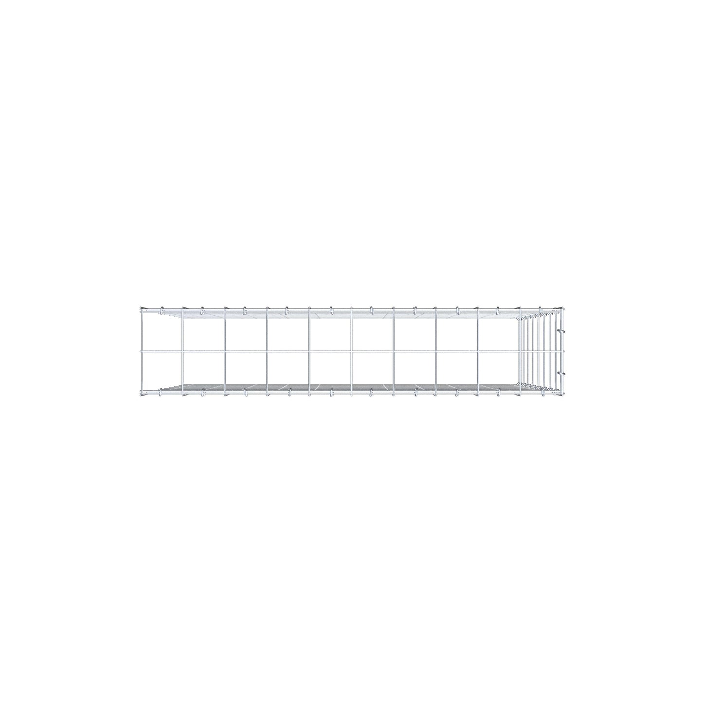 Monteret gabion type 4 100 cm x 80 cm x 20 cm (L x H x D), maskestørrelse 10 cm x 10 cm, C-ring