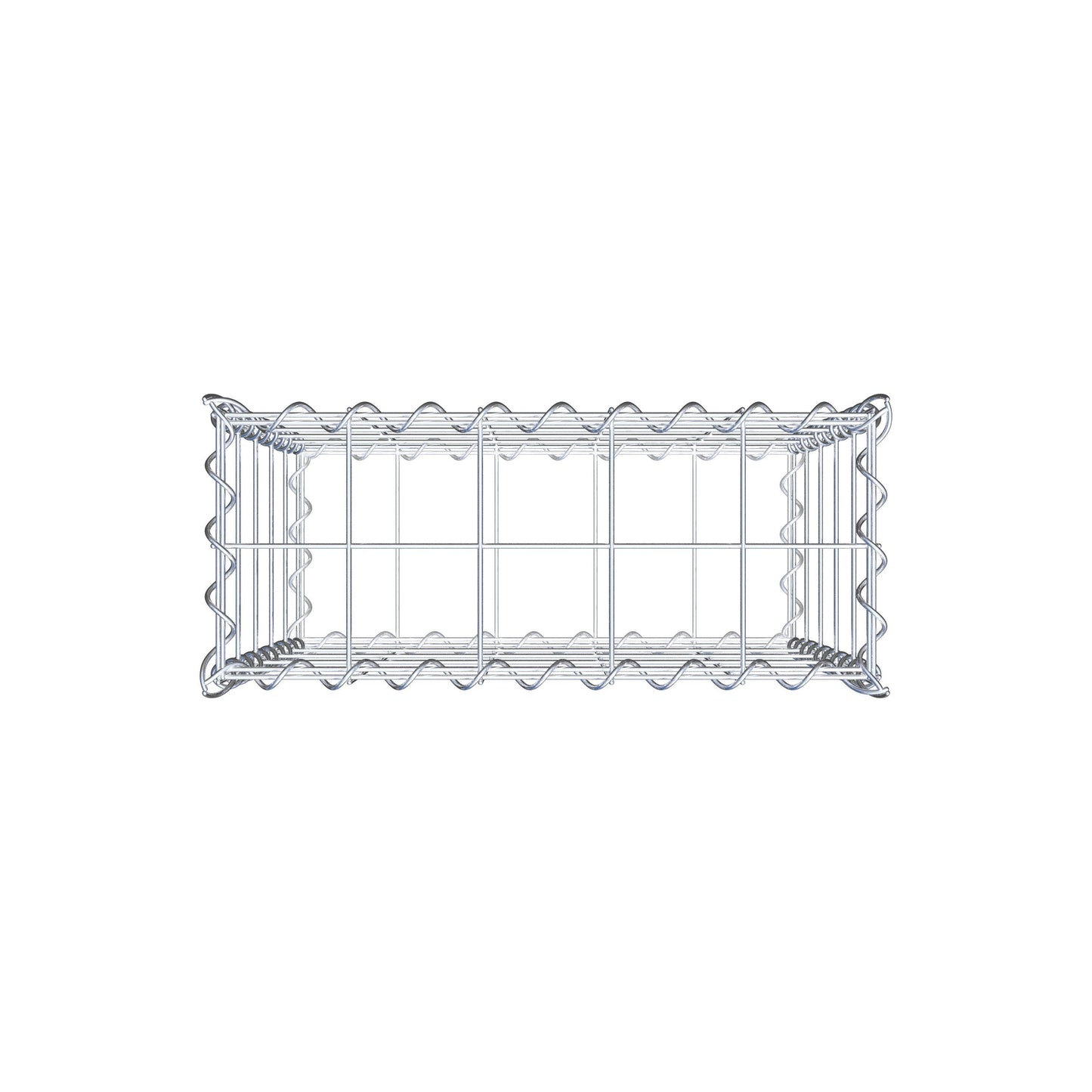 Gabião 50 cm x 50 cm x 20 cm (C x A x P), malhagem 10 cm x 10 cm, espiral