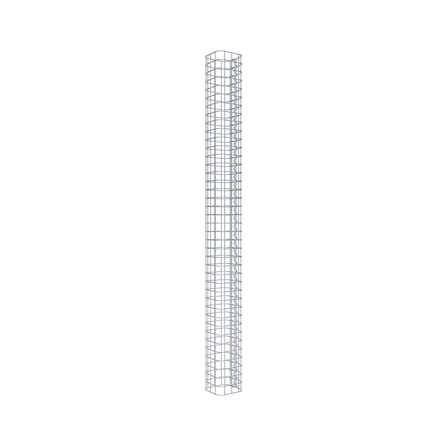 Coluna de gabião quadrada galvanizada a quente, 17 cm x 17 cm, 200 cm de altura, malha 5 cm x 5 cm