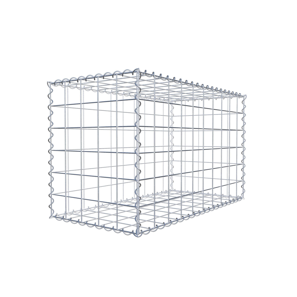 Gabion 100 cm x 60 cm x 50 cm (L x H x D), maskestørrelse 10 cm x 10 cm, spiral