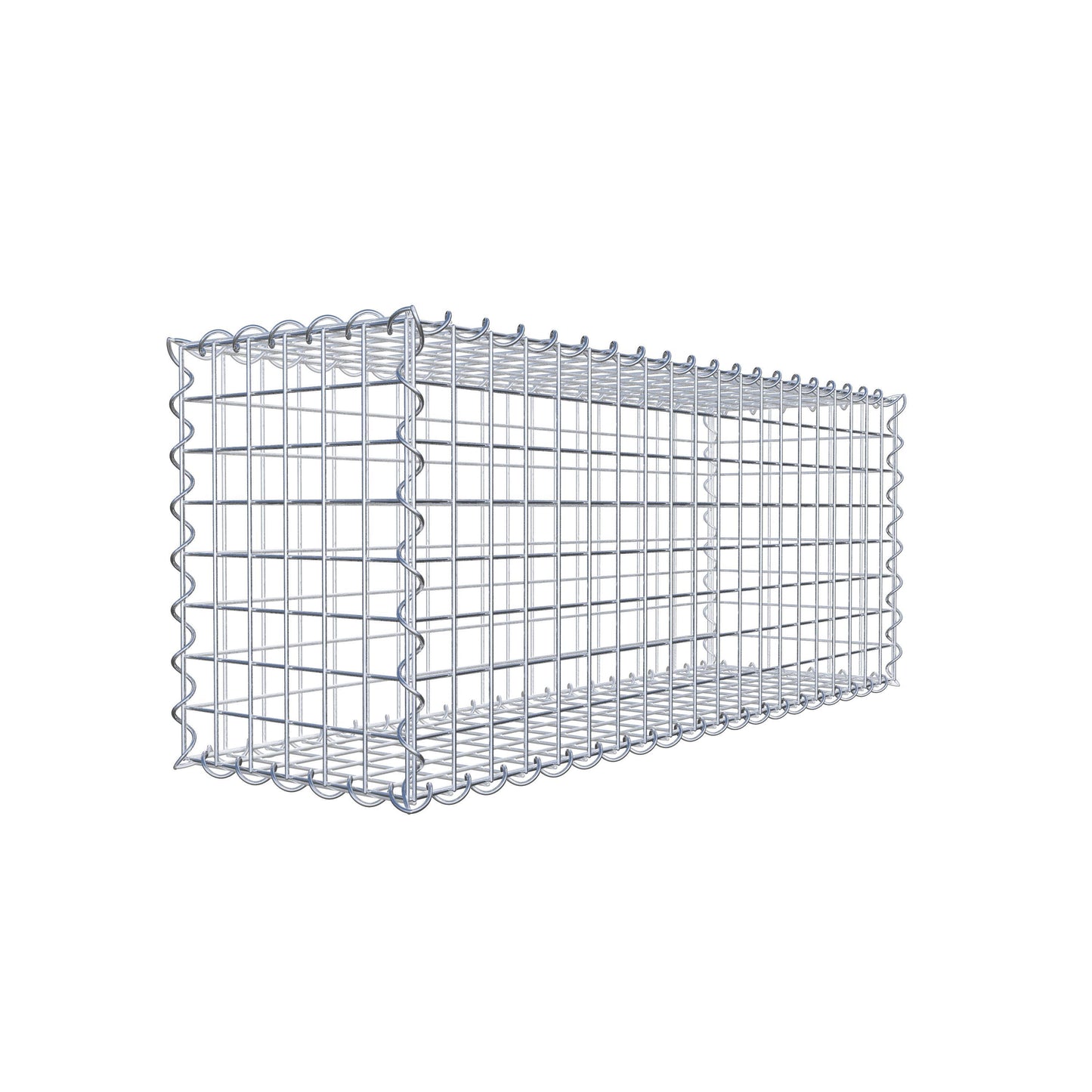 Schanskorf 100 cm x 40 cm x 30 cm (L x H x D), maaswijdte 5 cm x 5 cm, spiraalvormig