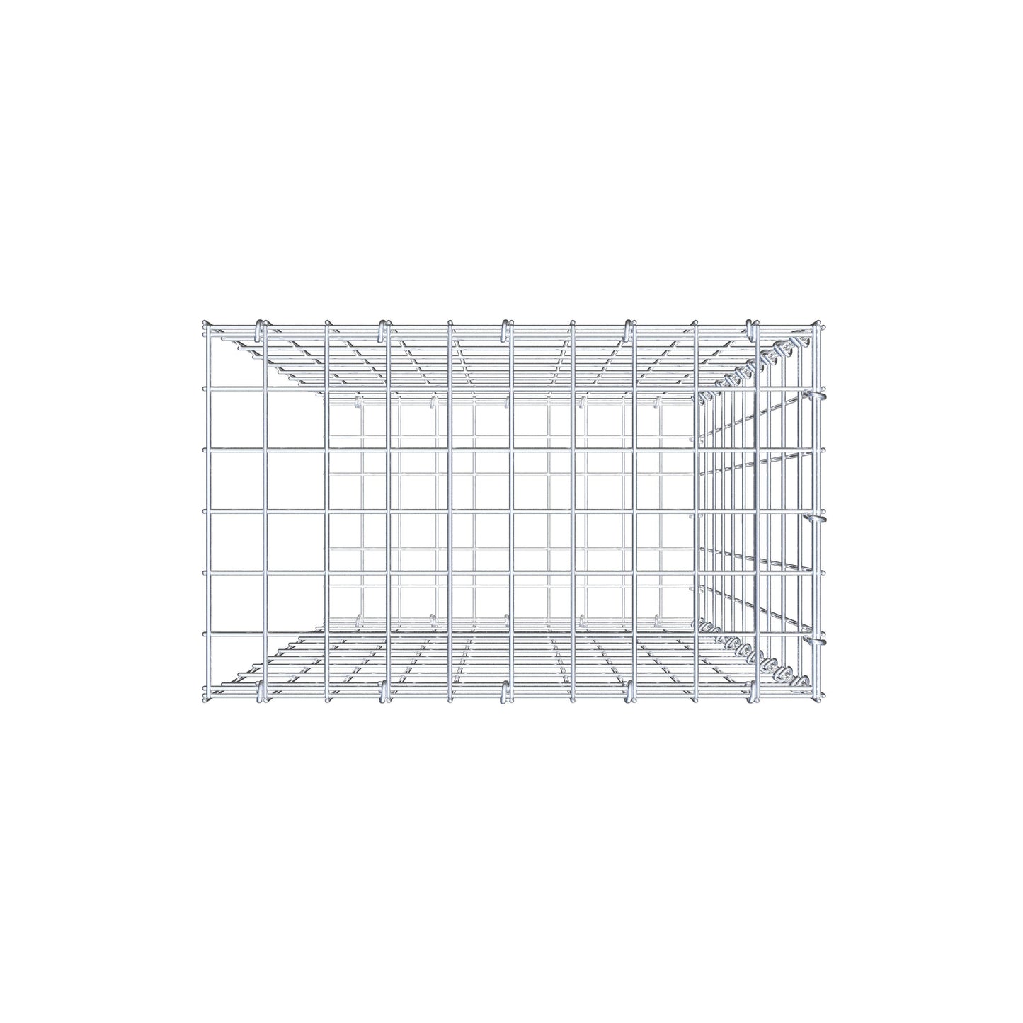Opzetpaal type 2 100 cm x 50 cm x 30 cm, maaswijdte 5 cm x 10 cm, C-ring