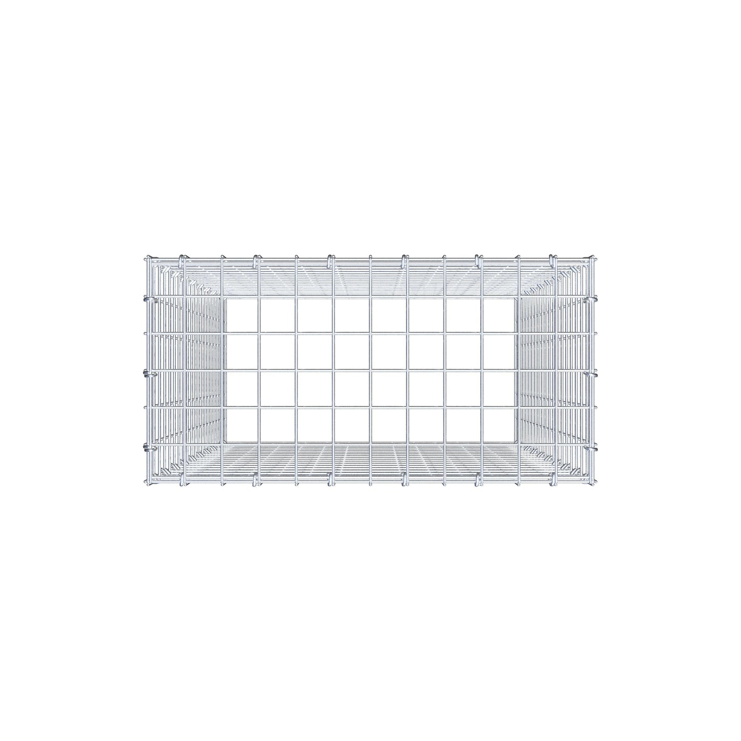 Type 3 oplegkorf 100 cm x 60 cm x 30 cm (L x H x D), maaswijdte 5 cm x 5 cm, C-ring