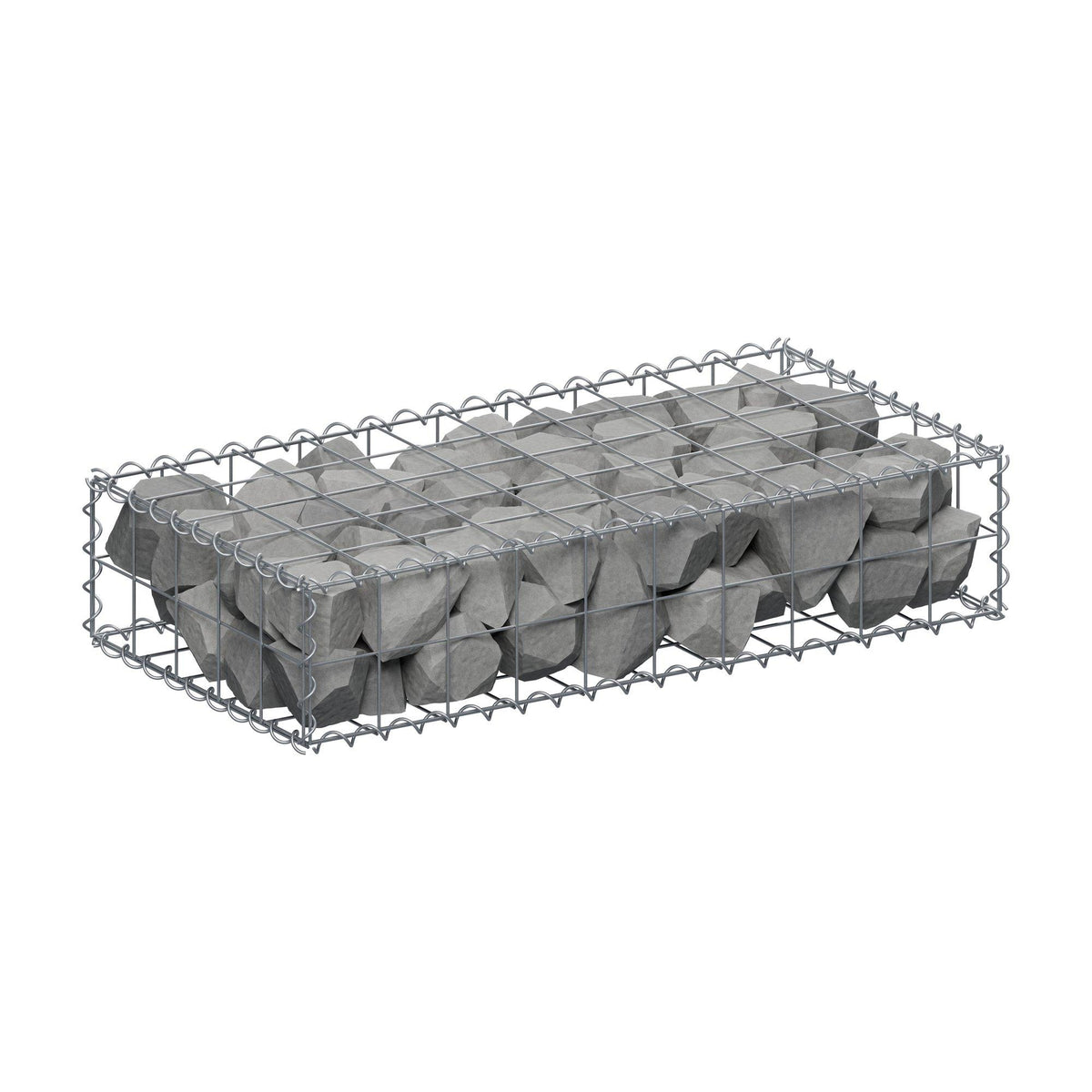 Gabion 100 cm x 20 cm x 50 cm (L x H x P), mailles 10 cm x 10 cm, spirale