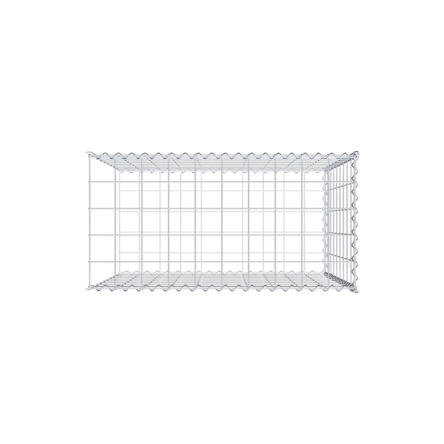 Extra gabion typ 2 100 cm x 90 cm x 50 cm (L x H x D), maskstorlek 10 cm x 10 cm, spiral