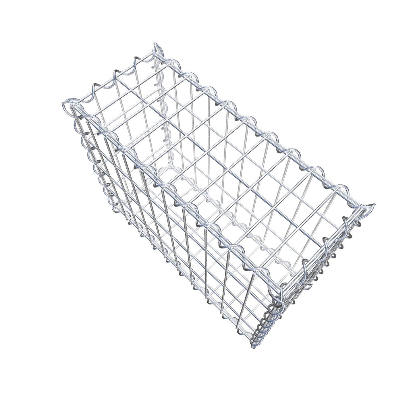 Schanskorf 50 cm x 40 cm x 20 cm (L x H x D), maaswijdte 5 cm x 10 cm, spiraalvormig