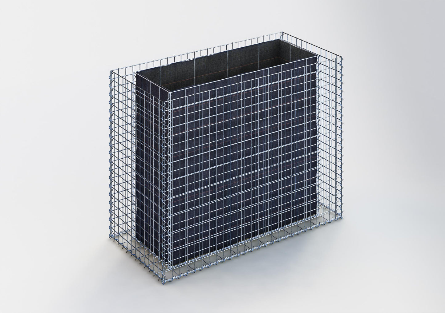 Lecho elevado rectangular 130 cm x 100 cm x 60 cm (largo x alto x fondo), malla 5 x 5 cm, espesor de pared 10 cm