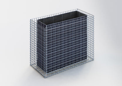 Lecho elevado rectangular 130 cm x 100 cm x 60 cm (largo x alto x fondo), malla 5 x 5 cm, espesor de pared 10 cm