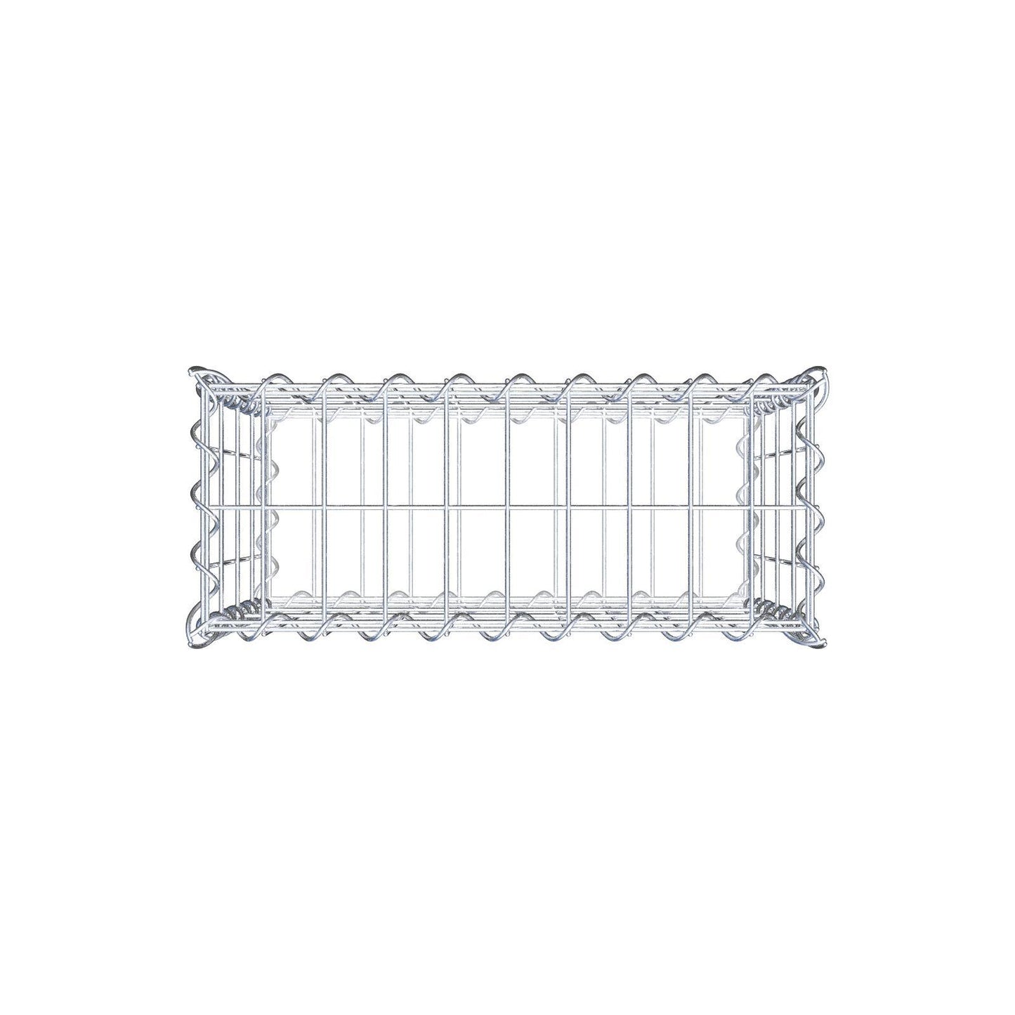 Schanskorf 50 cm x 40 cm x 20 cm (L x H x D), maaswijdte 5 cm x 10 cm, spiraalvormig