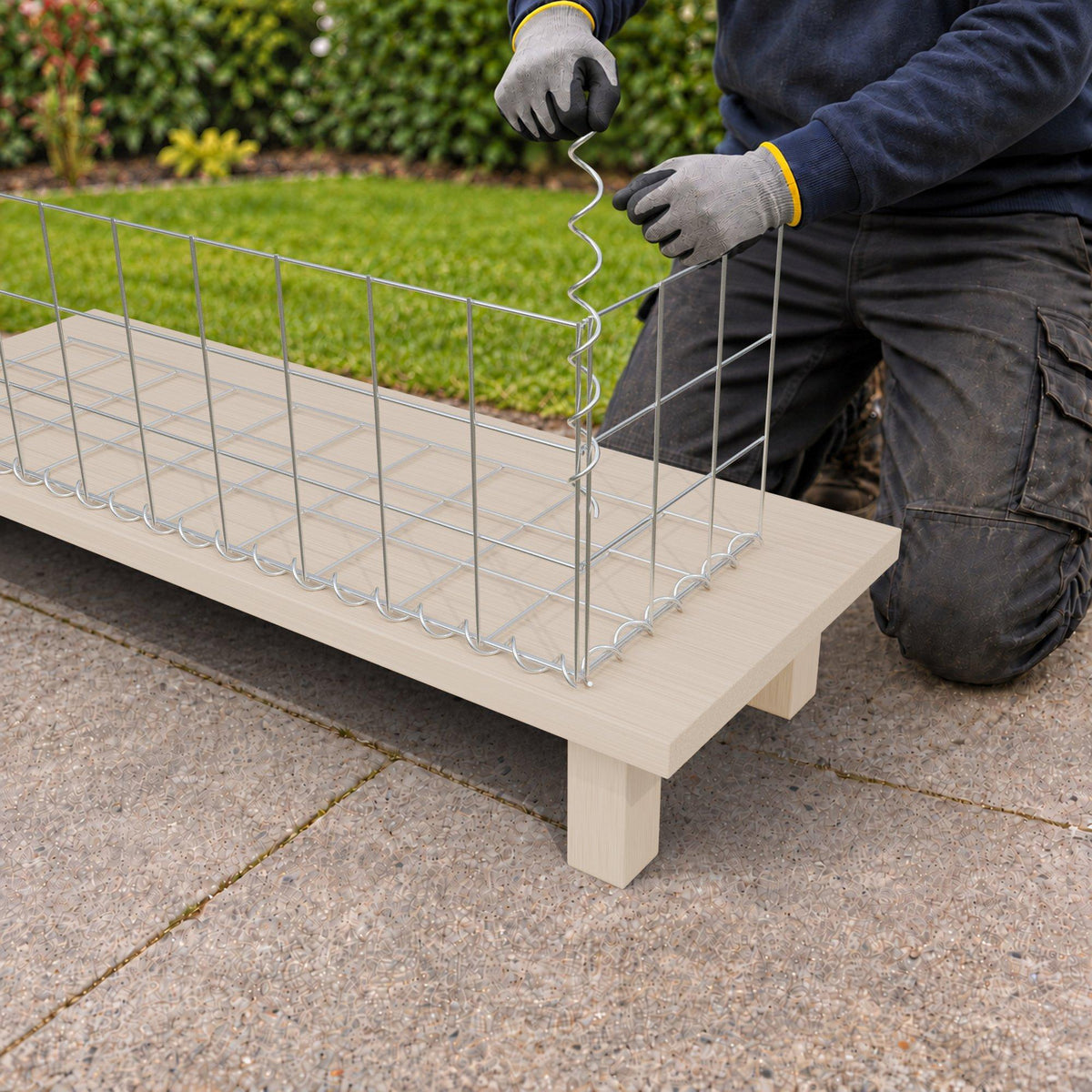 Gabião 100 cm x 30 cm x 30 cm (C x A x P), malhagem 10 cm x 10 cm, espiral