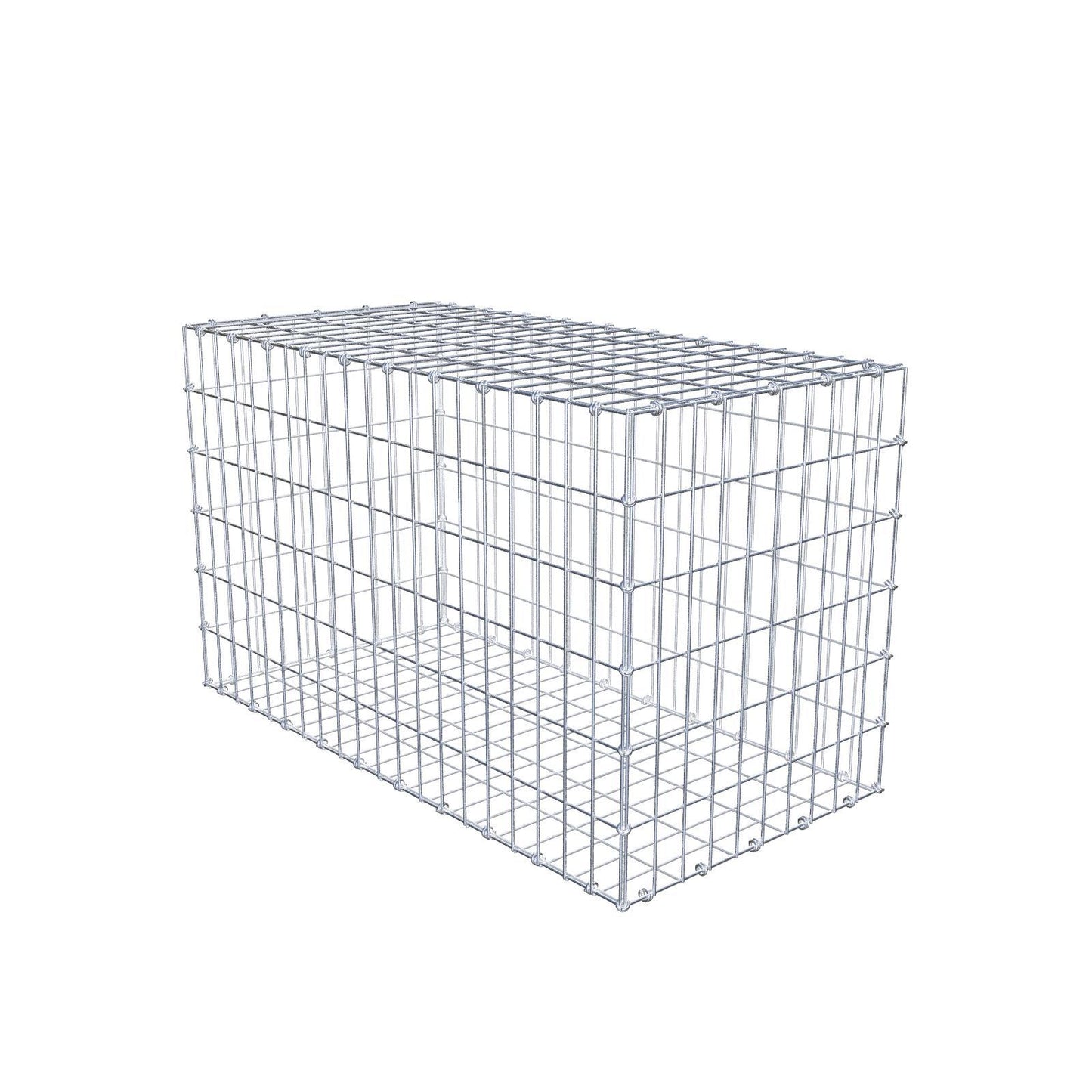 Gabbione 100 cm x 60 cm x 50 cm (L x H x P), maglia 5 x 10 cm, anello a spirale