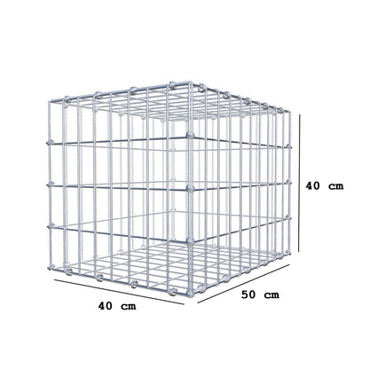 Gabião 50 cm x 40 cm x 40 cm (C x A x P), malhagem 5 x 10 cm, anel espiral