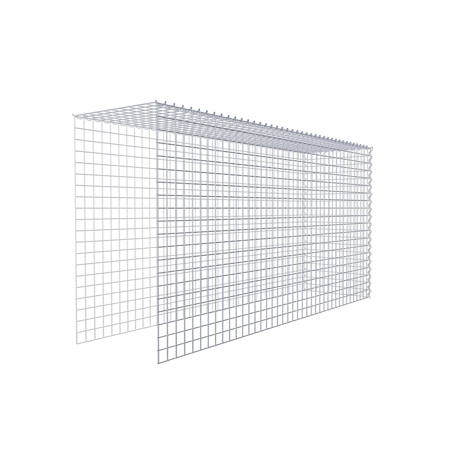Opvokset gabion type 4 200 cm x 100 cm x 50 cm (L x H x D), maskestørrelse 5 cm x 5 cm, spiral