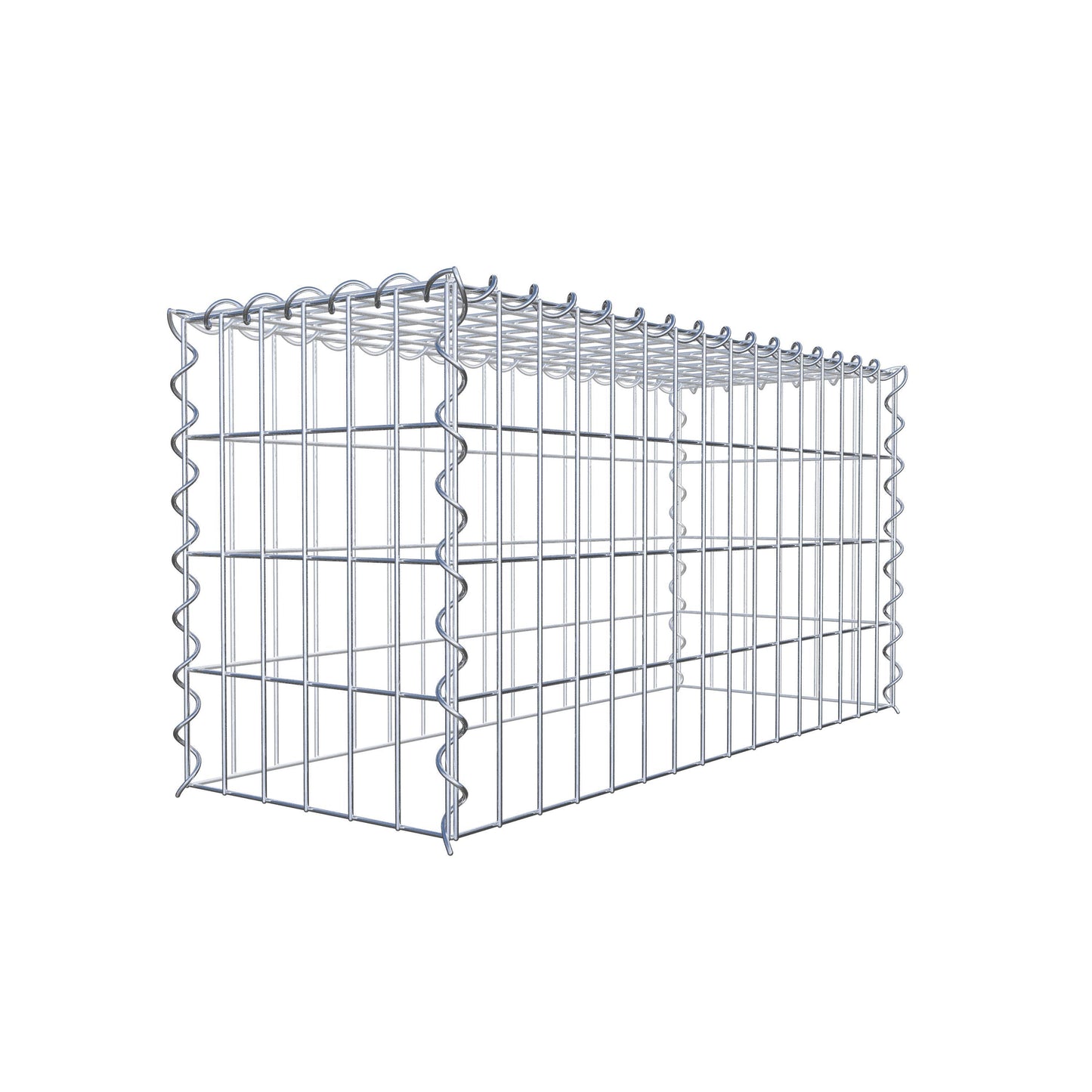 Gabião tipo 3 80 cm x 40 cm x 30 cm (C x A x P), malhagem 5 cm x 10 cm, espiral