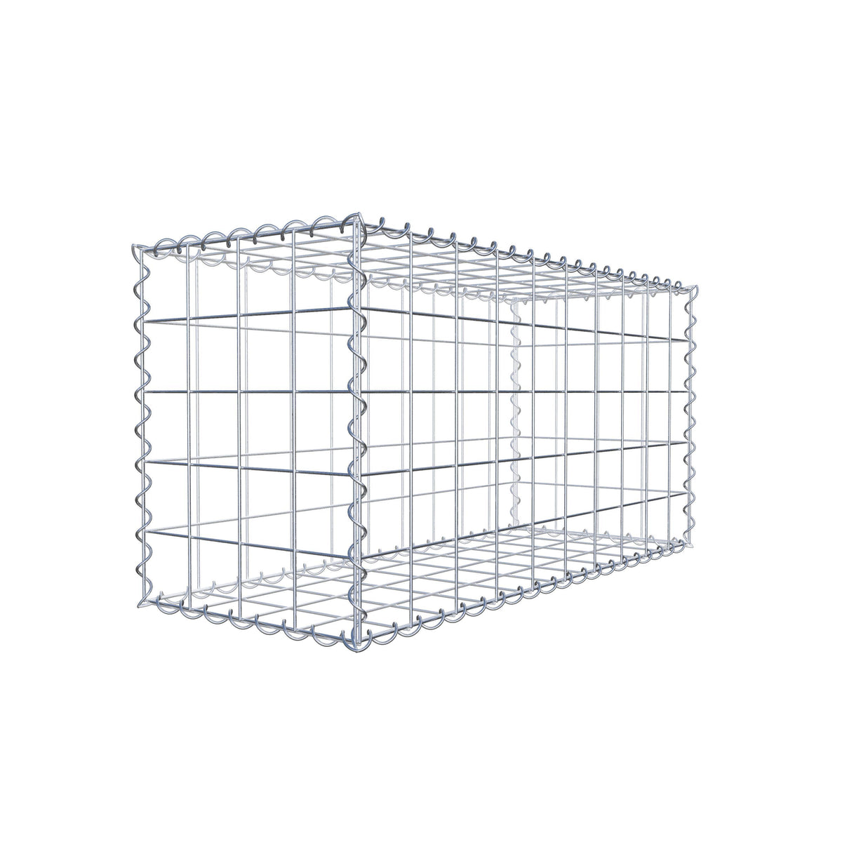 Gabião 100 cm x 50 cm x 40 cm (C x A x P), malhagem 10 cm x 10 cm, espiral