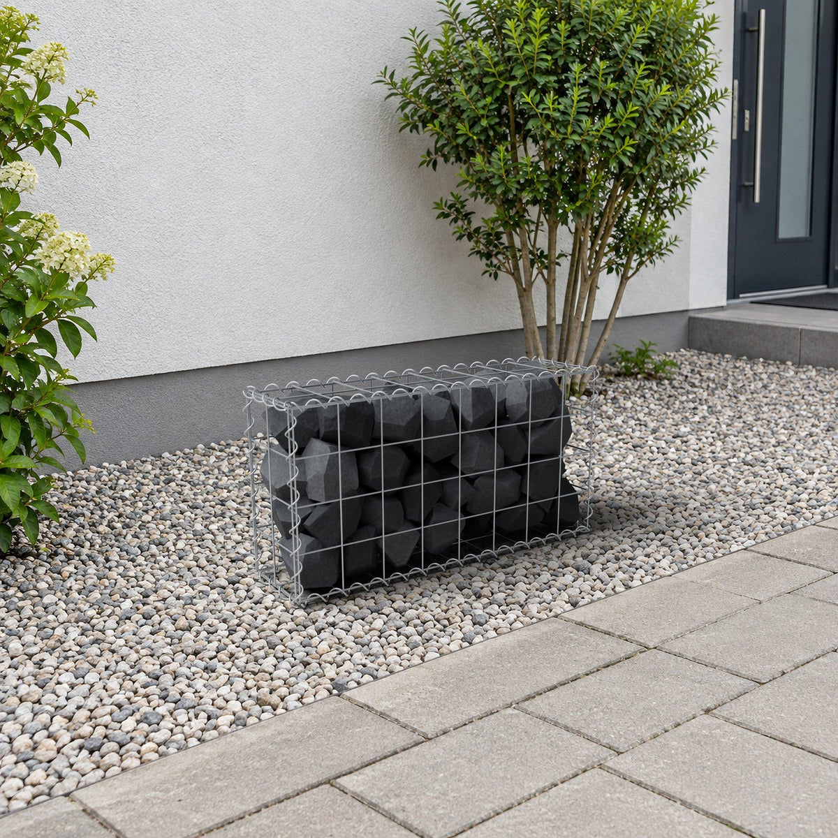 Gabione 80 cm x 40 cm x 20 cm (L x H x T), Maschenweite 10 cm x 10 cm, Spirale