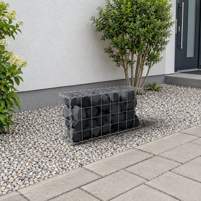 Gabione 80 cm x 40 cm x 20 cm (L x H x T), Maschenweite 10 cm x 10 cm, Spirale
