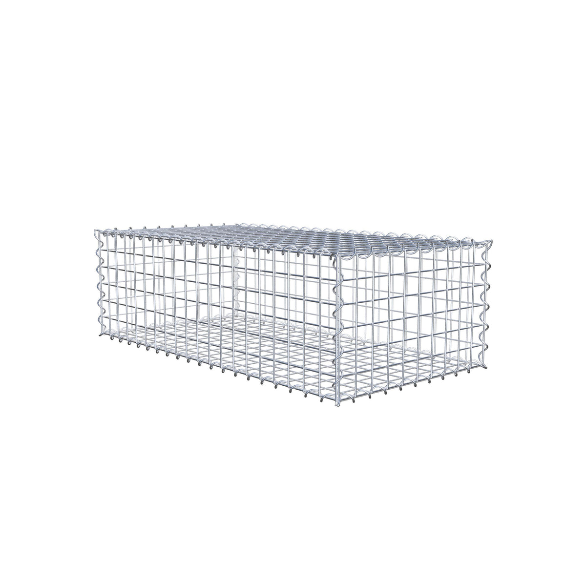Gabbione 100 cm x 30 cm x 50 cm (L x H x P), maglia 5 cm x 5 cm, spirale