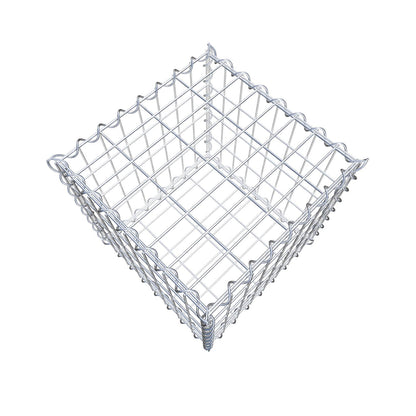 Gabião 40 cm x 40 cm x 40 cm (C x A x P), malhagem 5 cm x 10 cm, espiral