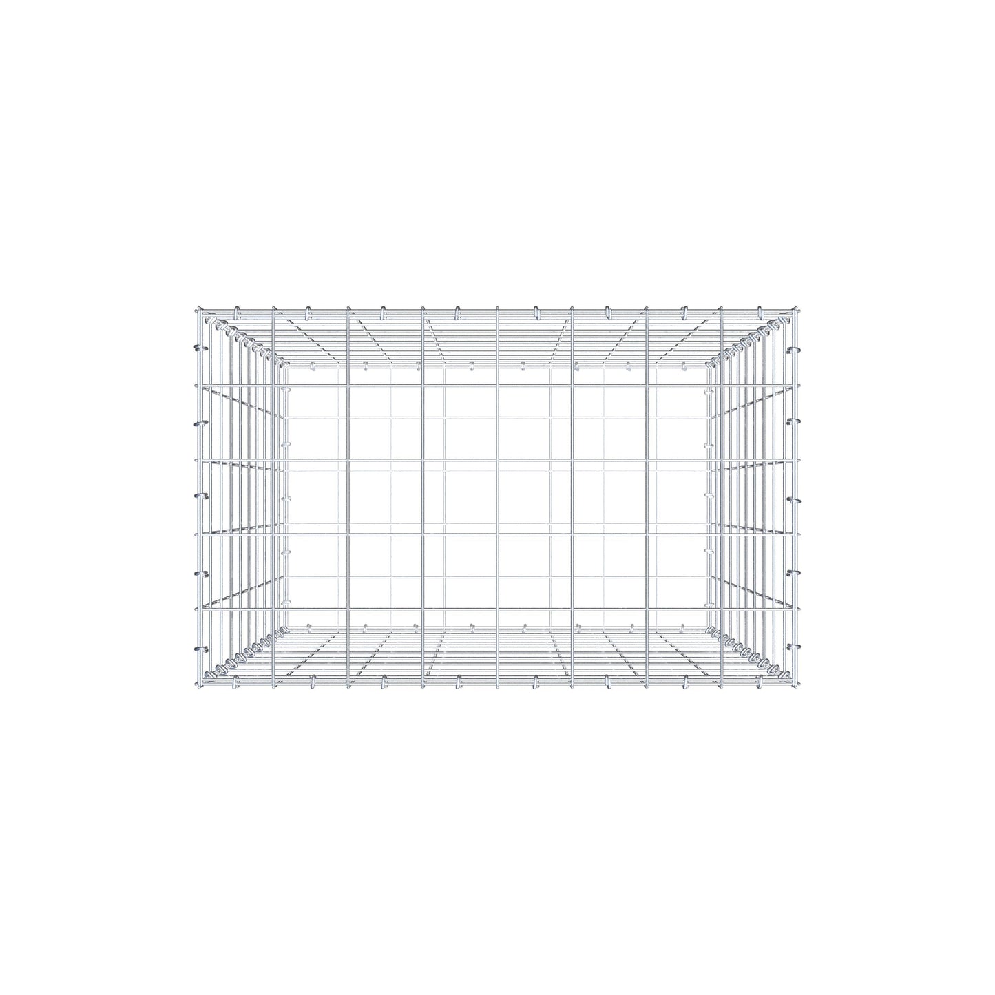 Gabbione 100 cm x 80 cm x 50 cm (L x H x P), maglia 10 cm x 10 cm, anello a C