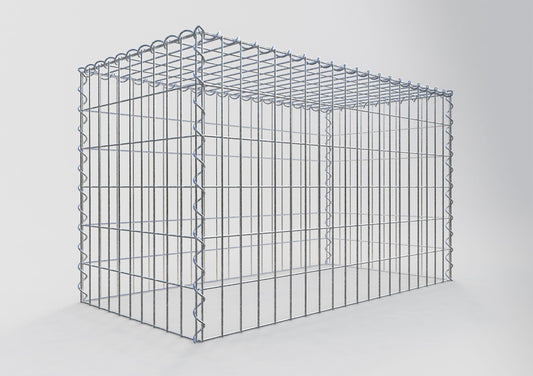 Opvokset gabion type 3 100 cm x 60 cm x 50 cm (L x H x D), maskestørrelse 5 cm x 10 cm, spiral