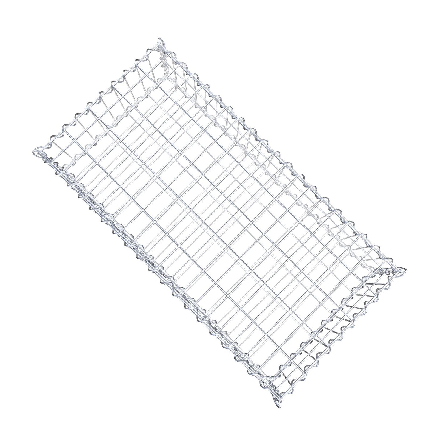 Gabião 100 cm x 20 cm x 50 cm (C x A x P), malhagem 5 cm x 10 cm, espiral